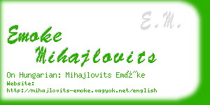 emoke mihajlovits business card